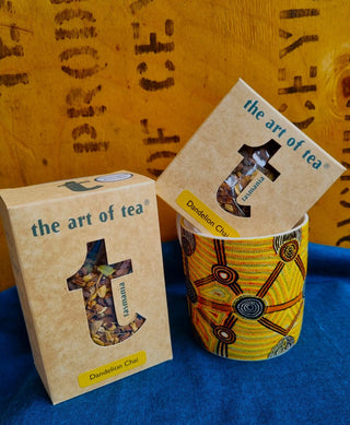dandelion chai 2 sizes and indigenous mug