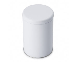 white round tea caddy