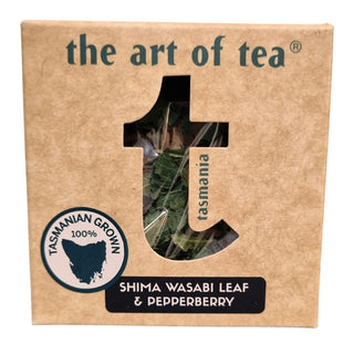 Tasmanian Shima Wasabi leaf and Tasmanian Pepperberry Leaf 25g box