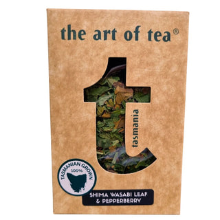 Tasmanian Shima Wasabi leaf and Tasmanian Pepperberry Leaf 50g box