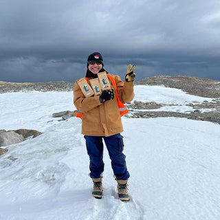 Art of Tea fan in Antarctica with three of his favourite teas