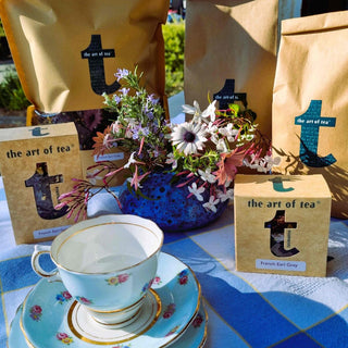 French Earl Grey with flowers and teacup