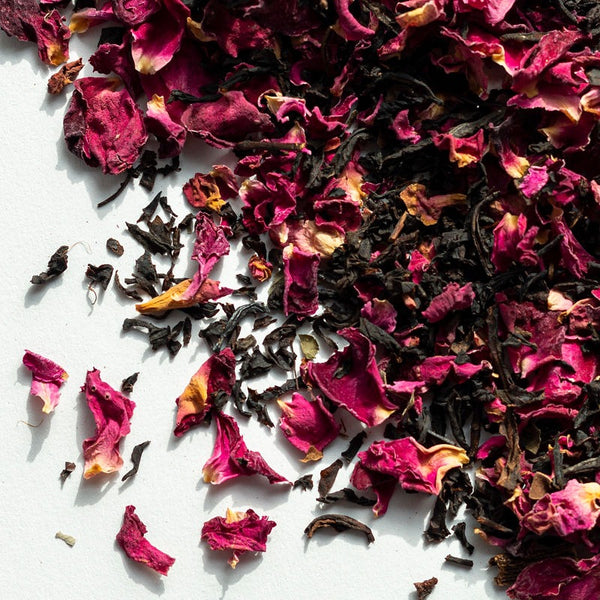 heavenly rose loose leaf black tea leaves