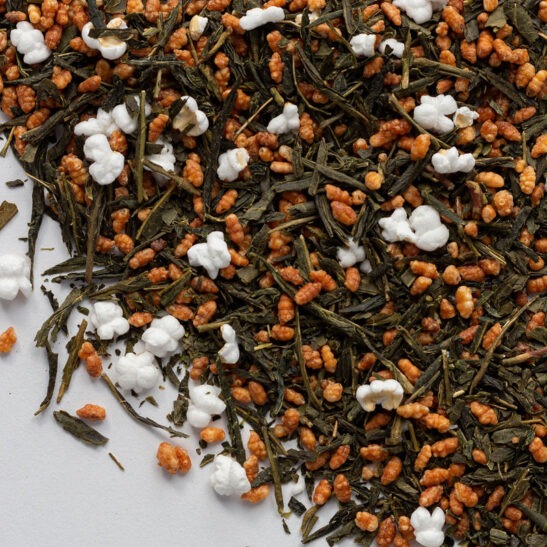 Gen mai cha green tea with rice loose leaf