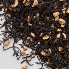 Organic ginger and black loose leaf tea leaves