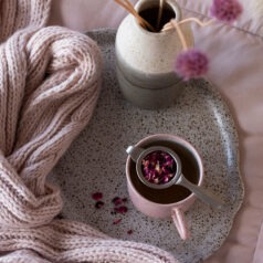 heavenly rose tea with cup